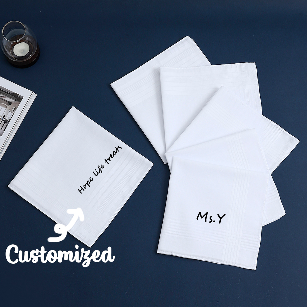 Handkerchief Cotton Men - Lenço de algodão personalizado com texto,