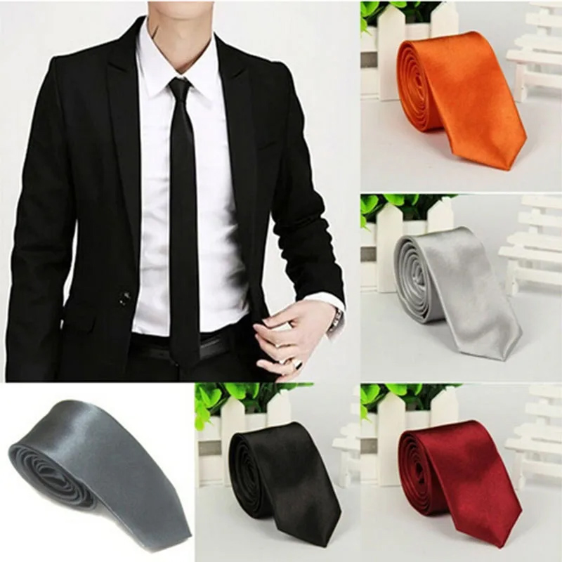 Skinny Tie Men - Gravata Masculina Elegante de Cor Sólida