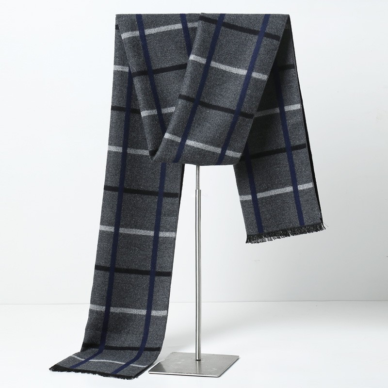 Muffler Men Wool - Marca de designer xadrez masculino cachecóis