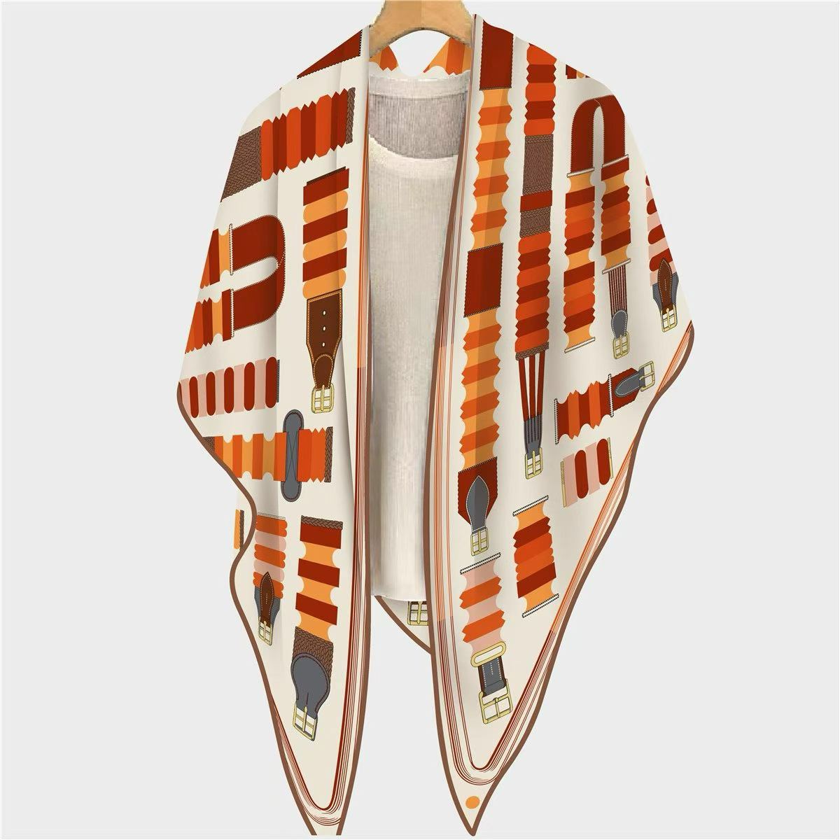 Pashmina Wrap Large - Cachecol de seda e caxemira triangular,