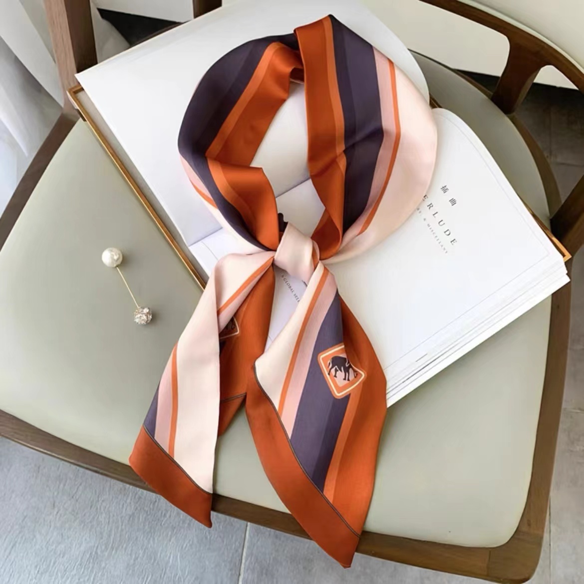 Luna & dolphin feminino largo  - Silk Tie Striped avaliação e preço