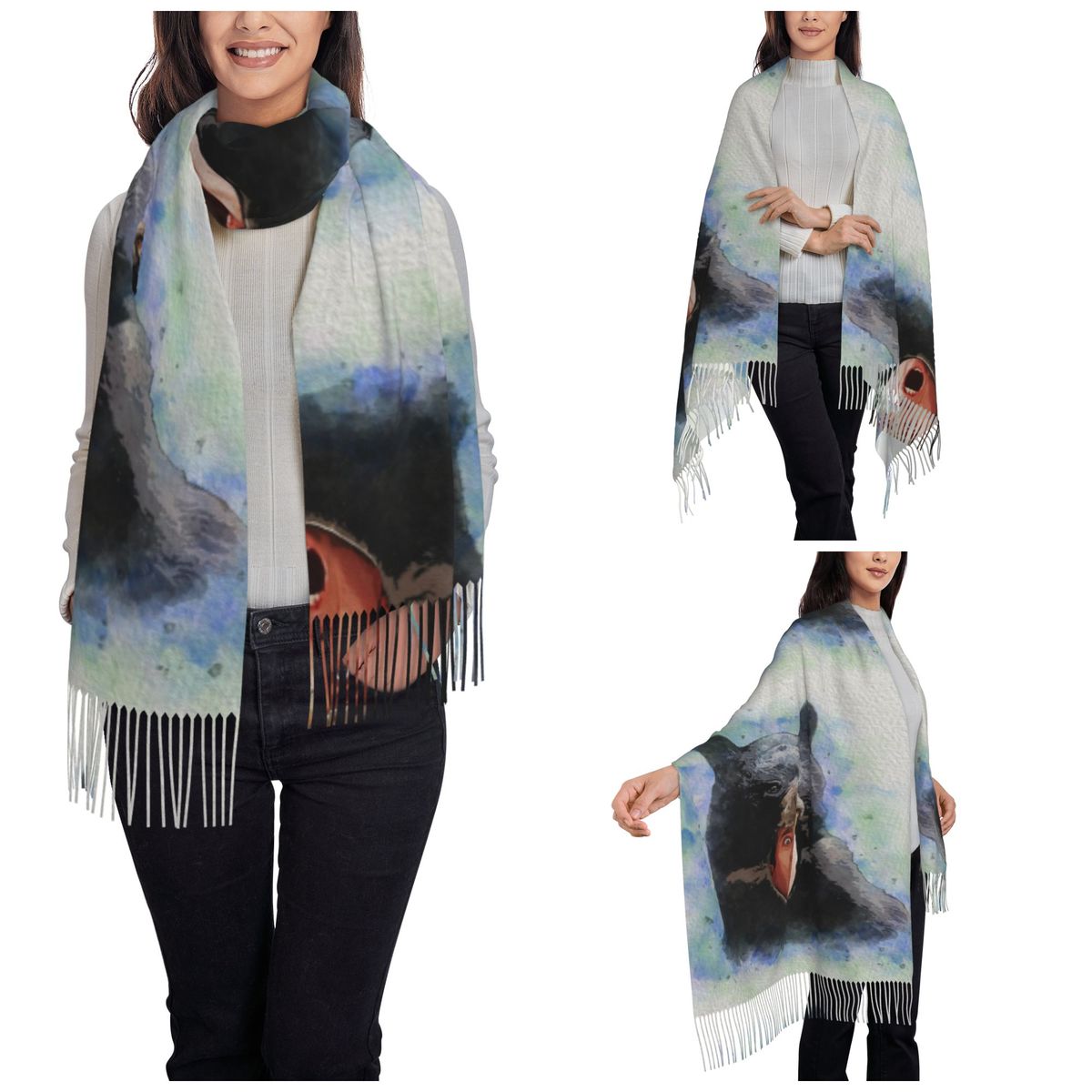 Gaiola urso aquarela cachecol  - Pashmina Wrap Large avaliação e preço