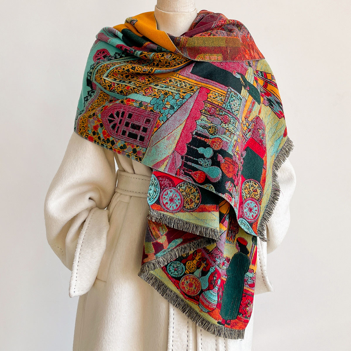 Cachecol Feminino de Imitação  - Woven Scarf Blanket avaliação e preço