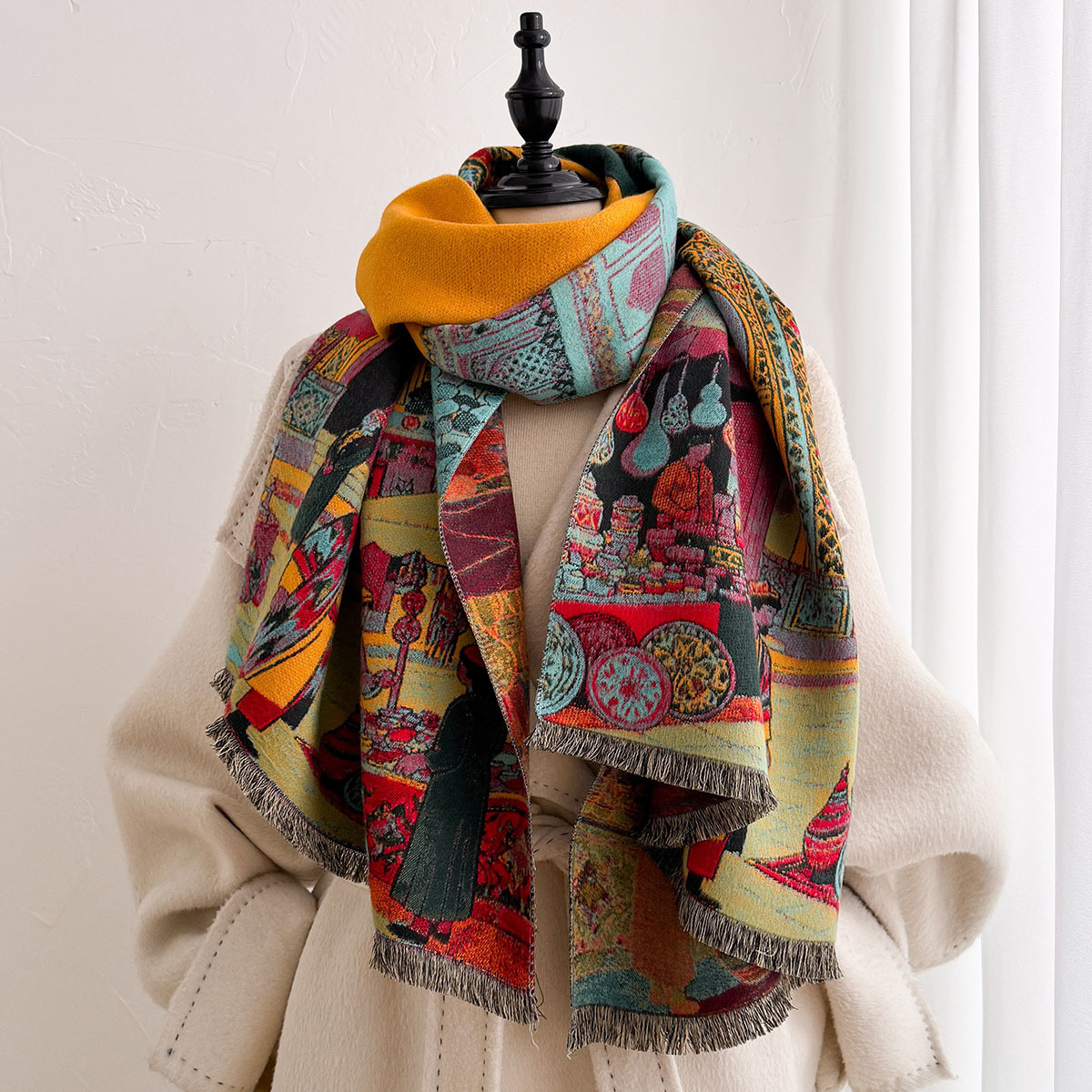 Cachecol Feminino de Imitação  - Woven Scarf Blanket avaliação e preço