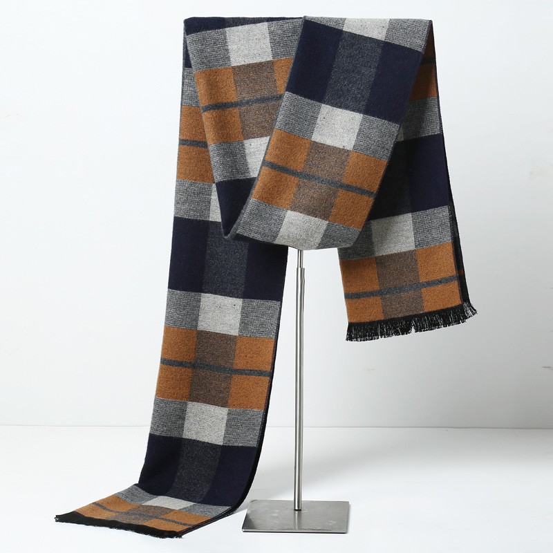 Marca de designer xadrez mascu - Muffler Men Wool avaliação e preço